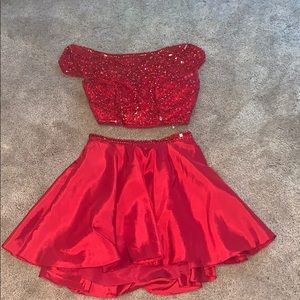 Red Sherri hill homecoming dress